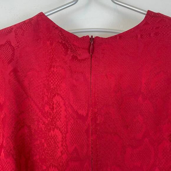 SANDRO Red Short python-effect jacquard dress snake print Size 36 - Picture 7 of 11